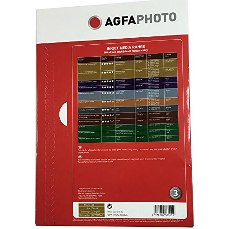 AgfaPhoto AP26020A4 Tintenstrahl-Fotopapiera4 20 Blatt 260Gr glänzend – Bild 2