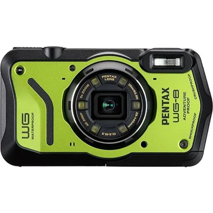 Pentax WG-8, Kompaktkamera mit 20 MP, 4K Ultra HD, 5x Zoom, Unterwasseraufnahme bis 20 m, grün – Bild 1