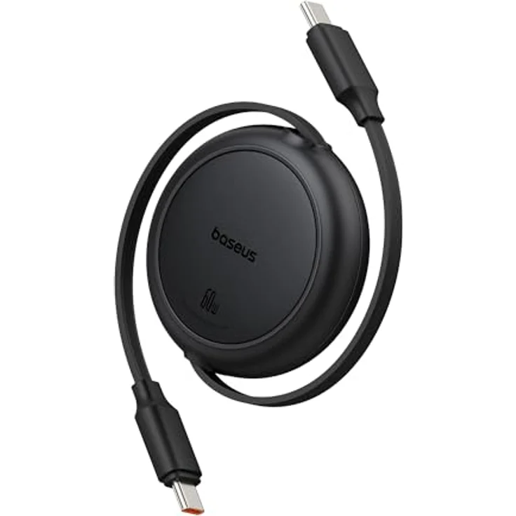 Baseus Free2Pull Mini USB-C zu USB-C Kabel, 60W, 1m, schwarz – Bild 1