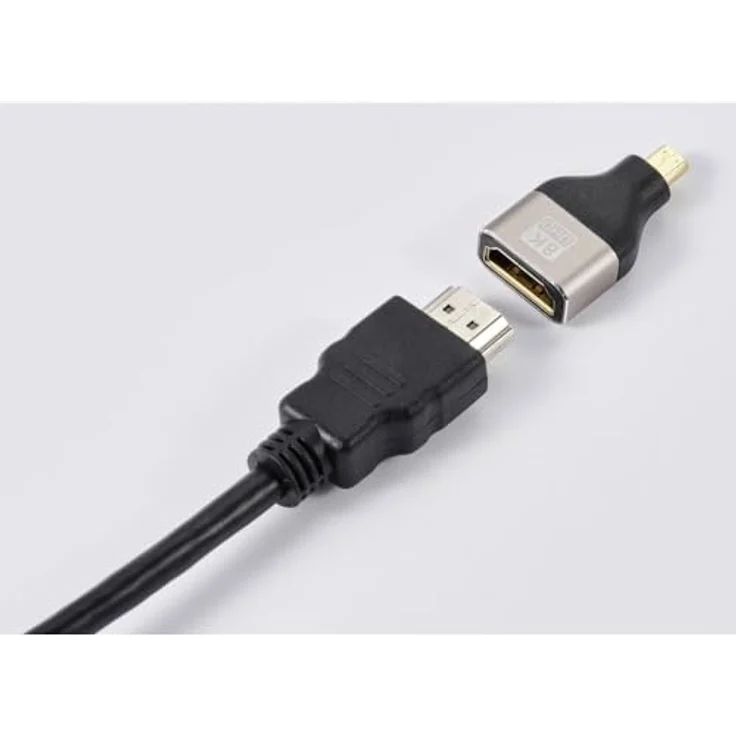 SpeaKa Professional SP-11302016 HDMI Adapter [1x HDMI-Stecker D Micro - 1x HDMI-Buchse] Schwarz, Silber UHD 8K @ 60 Hz, – Bild 3