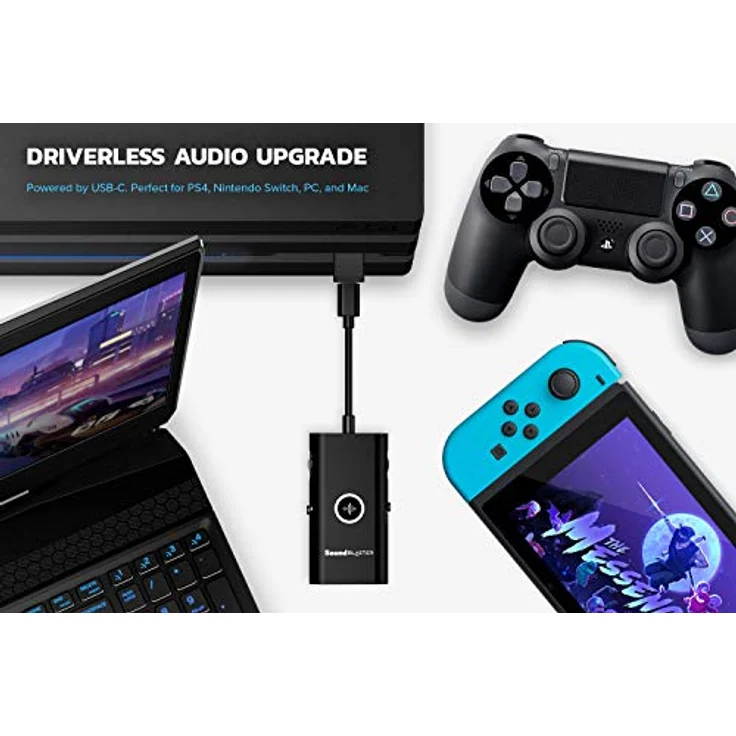 Creative Sound Blaster G3 Tragbare Konsolen-Gaming Externe Soundkarte USB-C DAC-Verstärker, kompatibel mit PS5, PS4, Switch, PC, Mac, für Kopfhörer – Bild 2