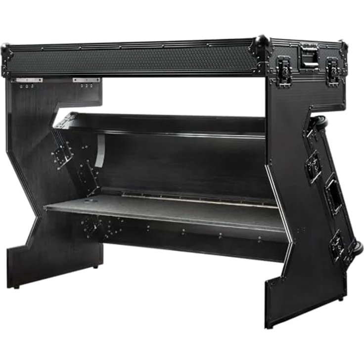 Showgear Portable Z-Style Table, tragbarer Tisch für DJs und Audioanwendungen mit Kabelmanagement, Schwarz – Bild 7
