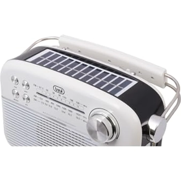 Trevi RA 7F50 BT, Tragbares Multiband-Solarradio mit USB- und microSD-Anschluss, Analog, Weiß – Bild 4