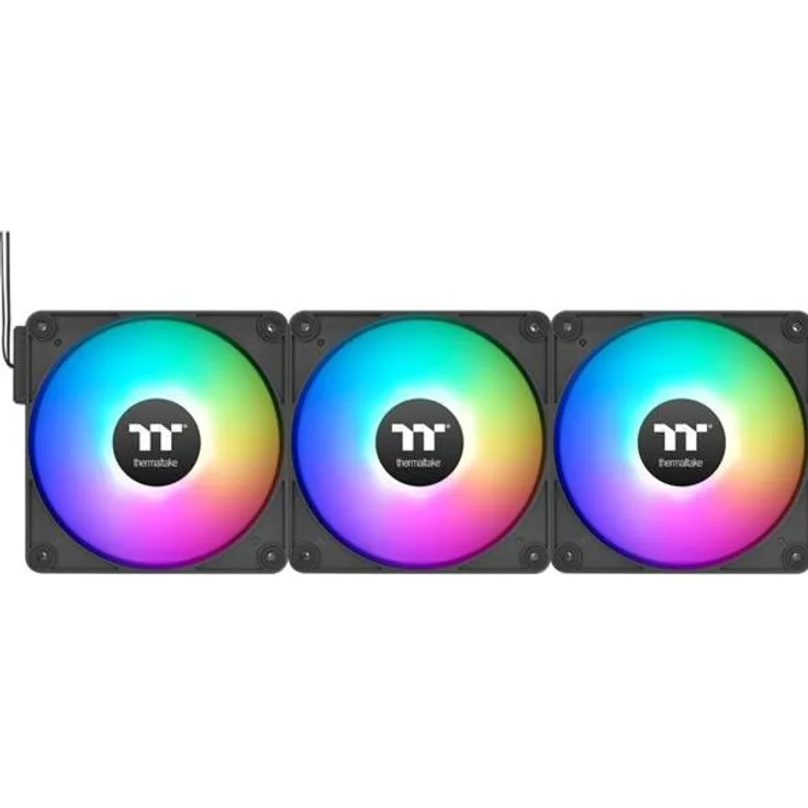 Thermaltake CT140 EX ARGB PC Cooling Fan 3 (140 mm, 3 x), Schwarzer Gehäuselüfter mit MagForce 2.0 Magnetverbindung und 9 adressierbaren LEDs