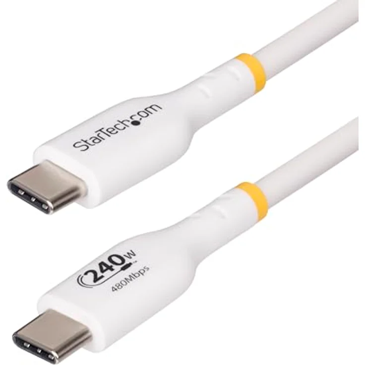 StarTech.com 4m Weißes USB-C Ladekabel, USB-IF zertifiziert, 240W PD EPR, USB C 2.0 Laptop-Ladekabel – Bild 1