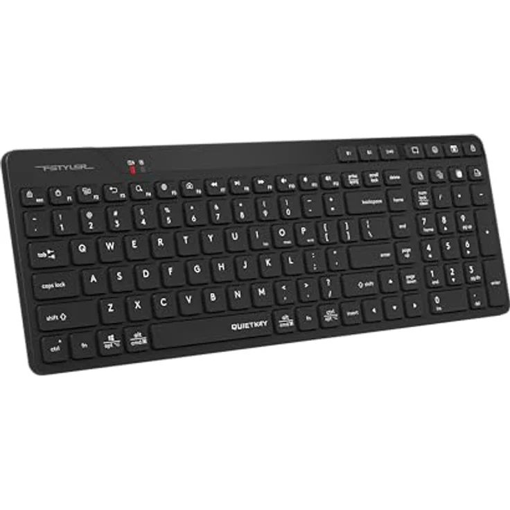 A4Tech FSTYLER FBK27C AS, Kabellose Tastatur mit 2.4 GHz und Bluetooth, Schwarz – Bild 1