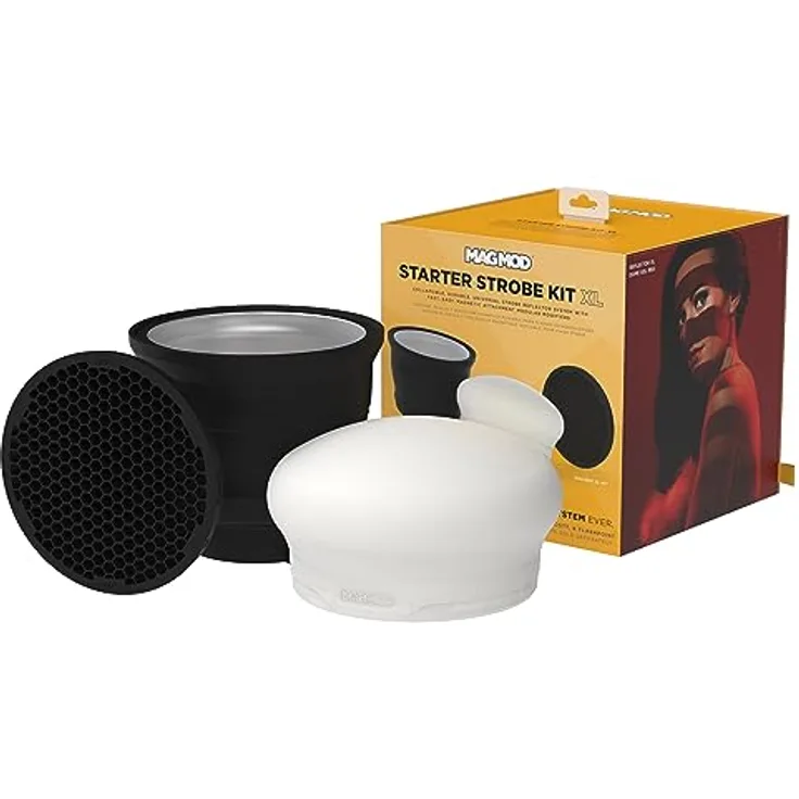 MagMod XL Starter Strobe Kit, zusammenklappbares Blitzreflektorsystem mit magnetischer Befestigung für Blitzgeräte