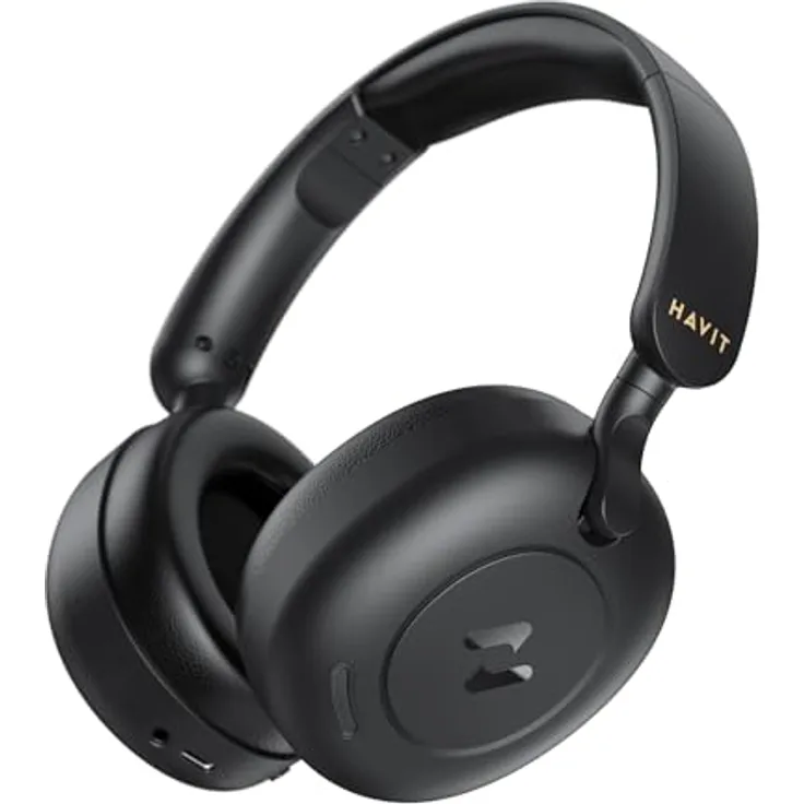 Havit Hibrid Anc, Bluetooth-Kopfhörer mit 76 Std. Akkulaufzeit, kabelgebunden und kabellos, schwarz
