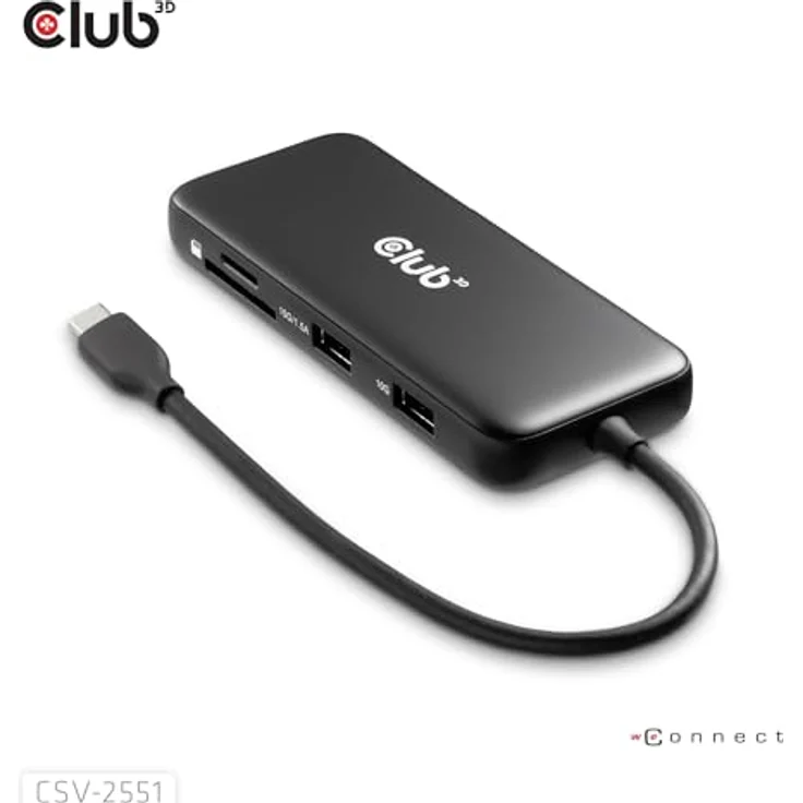 Club 3D 8-1 Portable Dock USB Type-C, 10 Gbps, HDMI und DisplayPort, 8K 30Hz, PD 100W, kompatibel mit Windows und MacOS – Bild 6