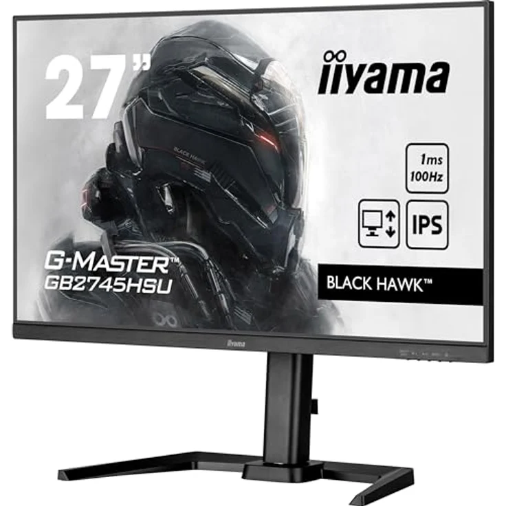 iiyama G-Master Black Hawk GB2745HSU-B2 68,5cm 27" IPS LED Gaming Monitor Full-HD 100Hz HDMI DP USB 2.0 1ms Adaptive Sync Höhenverstellung Pivot schwarz – Bild 4