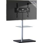 VCM Universal TV VESA Standfuß Ständer Fernseh Rack Ablage Glas Nalano Fachboden