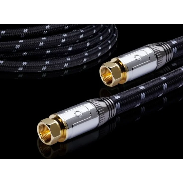 OEHLBACH XXL Transmission Ultra S - High End HPOCC Sat-Kabel, Antennenkabel für Satellit und Sky Receiver - F-Steckern m/m, DVB-S/S2, Full HD, HDTV, 4k, UHD - 10m, schwarz/grau – Bild 2