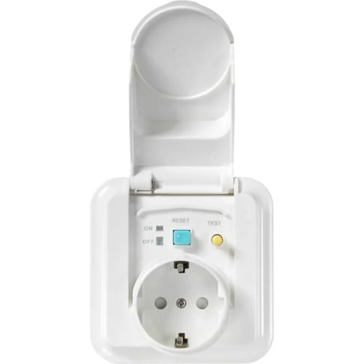 Sygonix SY-5775152 1fach Unterputz-Fehlerstrom-Sicherheitssteckdose erhöhter Berührungsschutz IP44 Weiß – Bild 3