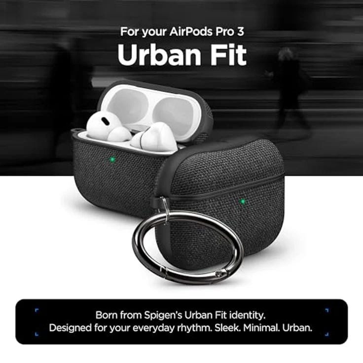Spigen Urban Fit, Kopfhörertasche + Schutzhülle für Apple AirPods Pro 3, Schwarz – Bild 2