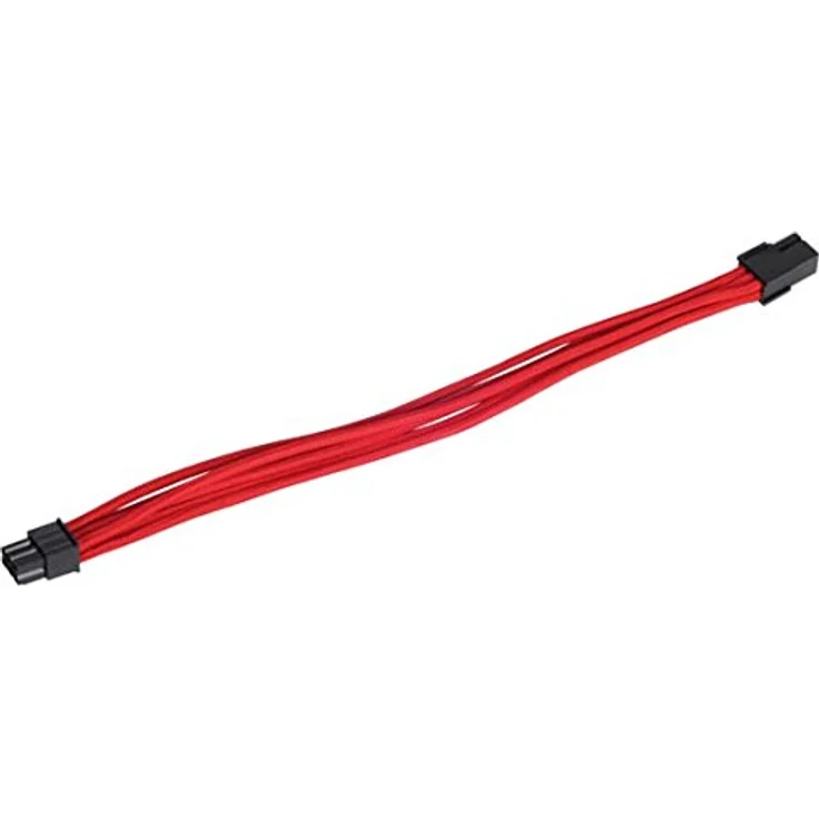 SilverStone SST-PP07-IDE6R - Netzteil-Verlängerungskable 25cm 6pin auf PCI-E 6pin, rot - Preisvergleich – Bild 2