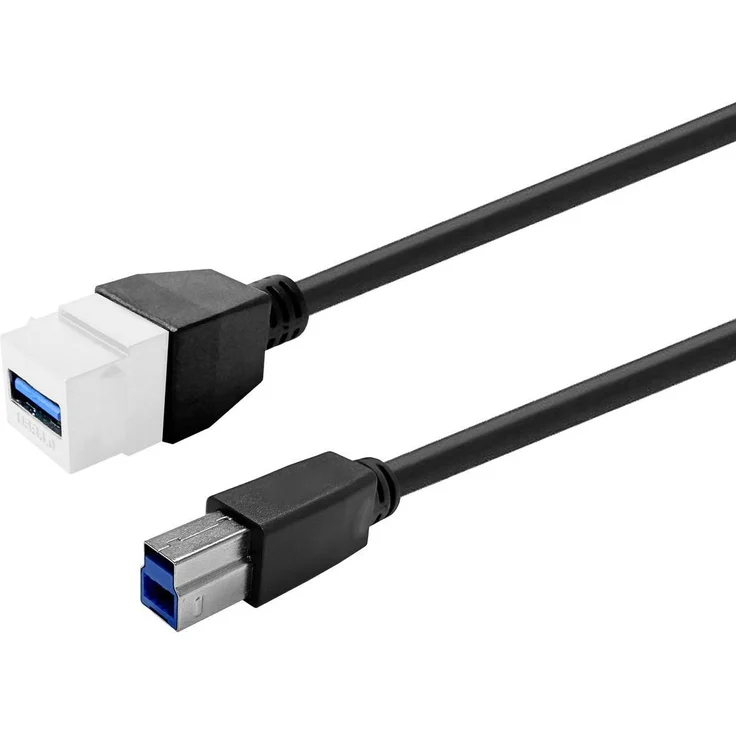 VivoLink PROKEYUSB3AFBM5W, USB 3.0 Aktives Kupferkabel, Typ A (W) zu Typ B (M), 5 m, extrem flexibel und langlebig, weiß