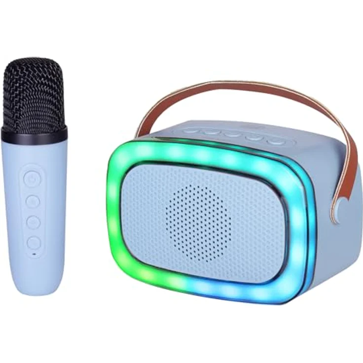 Trevi XR8A01 Karaoke-Lautsprecher, 10 Watt RMS Leistung, Bluetooth, blau, mit USB-C und MicroSD-Slot – Bild 3