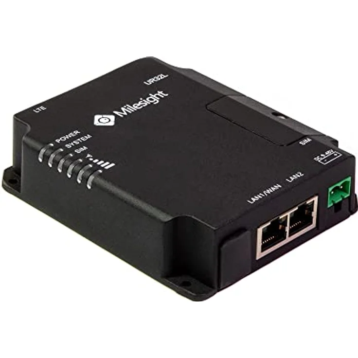 Milesight 4G Industrial Router UR32 Lite PoE, mit WCDMA und weltweiter 4G LTE Unterstützung, schwarz – Bild 1
