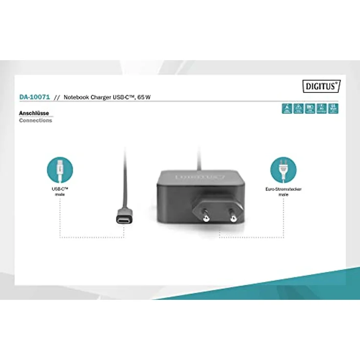 DIGITUS Notebook Ladegerät USB-C Netzteil 65W PD3.0 – Bild 3