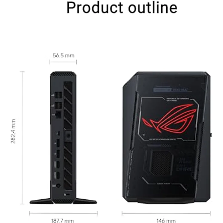 ASUS ROG NUC 15 Tall Mini PC RNUC15JNK9X28AA2, Intel Core Ultra 9 275HX, NVIDIA GeForce RTX 5080, 2TB SSD, 32GB RAM, WiFi 7, Windows 11 Home, EU-Netzkabel – Bild 2