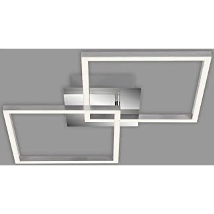 Briloner Leuchten LED Deckenleuchte drehbar, Deckenlampe dimmbar, 24 Watt, 1.800 Lumen, 3.000 Kelvin, chrom-silberfarbig, W, 620x368x73mm (LxBxH)