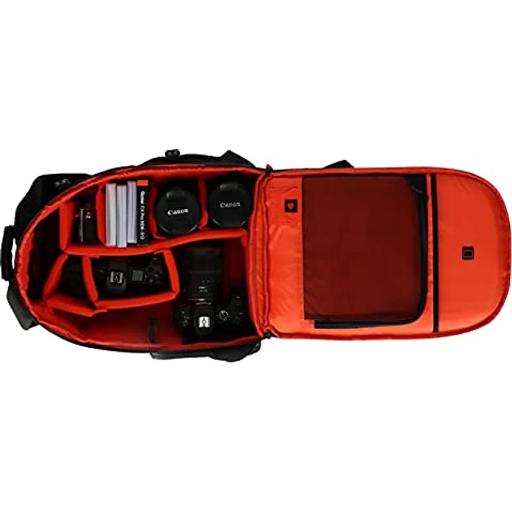 Rollei Fotoliner Ocean M: Kamerarucksack aus 43 recycleten PET-Flaschen, inkl. Regenschutz, Handgepäck-geeignet, schwarz – Bild 5