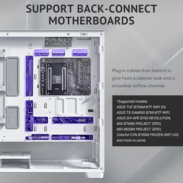 Antec Flux PC-Gehäuse, Full-Tower E-ATX, Aluminium & Holzrahmen, Tempered Glass, bis zu 2x 360mm Radiator Support, weiß – Bild 14