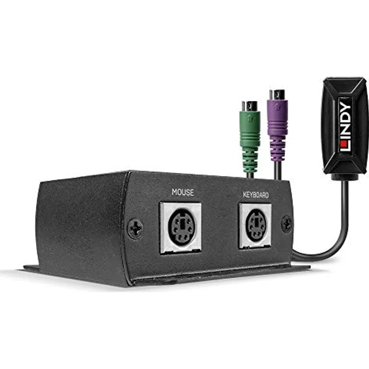 Lindy KVM Switch PS/2 — RJ45, Extender bis 100m für Tastatur und Maus, Schwarz