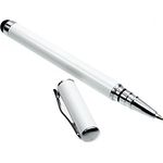 kwmobile 2 in 1 Stylus Pen mit Kugelschreiber, schlicht und elegant, für Smartphones und Tablets in Weiß