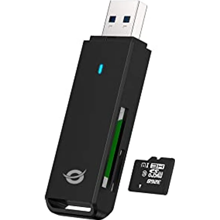 Conceptronic BIAN02B SD-Kartenleser, USB 3.0 Card Reader in schwarz, kompatibel mit SD, SDHC, SDXC, Micro SD/T-Flash – Bild 3