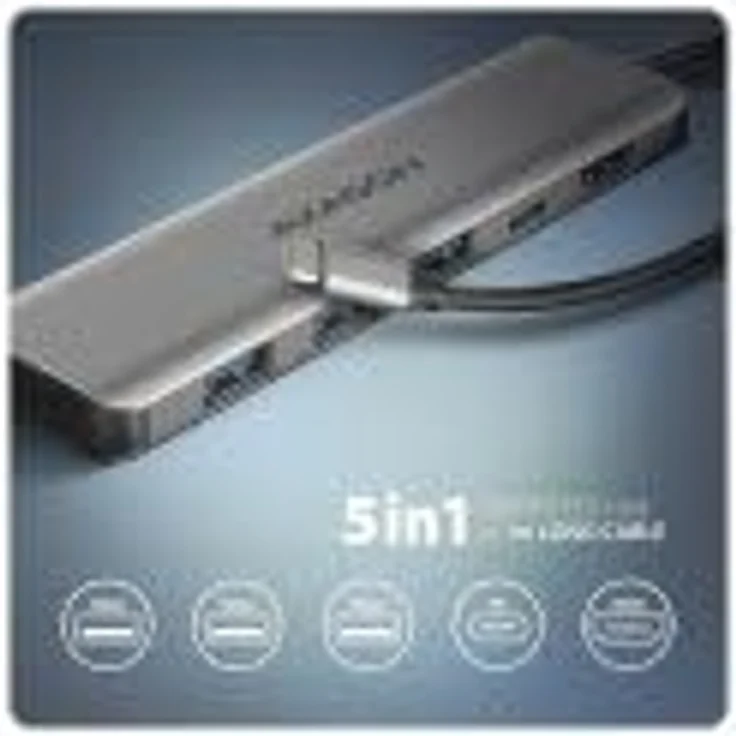 AXAGON HMC-5H USB-C 3.2 Gen 1 Hub, 3X USB-A, 4K HDMI, PD 100W - Silber – Bild 3