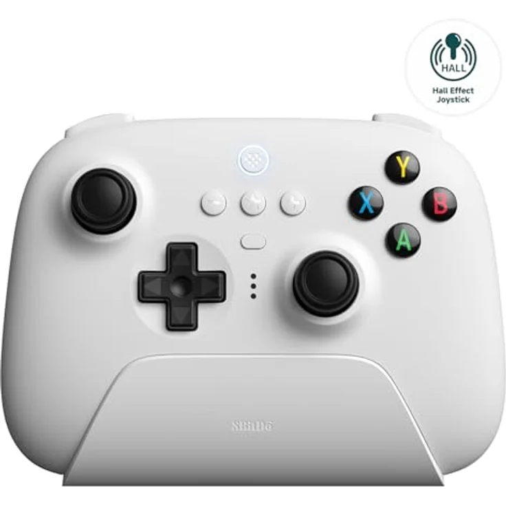 8Bitdo Ultimate 2.4G Wireless Controller, Hall Effect Joystick Update, Gaming Controller with Charging Dock for PC, Android, Steam Deck & Apple (White) – Bild 1