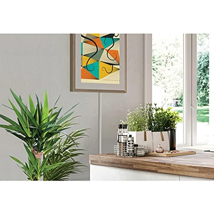 MEURAL MCAR1 Kabelkanal zur Stromkabel-Abdeckung für alle Canvas II MC321/MC327 Smart Art Digitale HD-Leinwände (bis zu 230cm Länge inkl. Eckverbindungen, 9-teilig, selbstklebend) – Bild 2