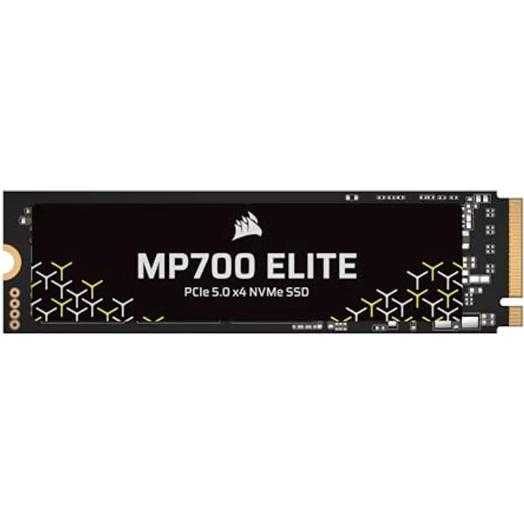 Corsair MP700 Elite 1TB PCIe 5.0 x4 NVMe M.2 SSD – Bis zu 10,000MB/sec – Hohe Dichte 3D TLC NAND – M.2 2280 – Kompatibel mit DirectStorage – Schwarz