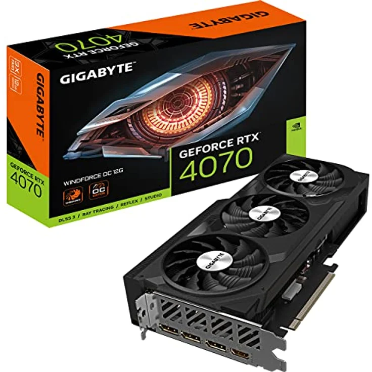 GIGABYTE GeForce RTX 4070 WINDFORCE OC 12GB Graphics Card - 12GB DDRX6 21Gbps, PCI-E 4.0, DisplayPort 1.4, HDMI 2.1a, NVIDIA DLSS 3, Ada Lovelace Arch, GV-N4070WF3OC-12GD – Bild 1