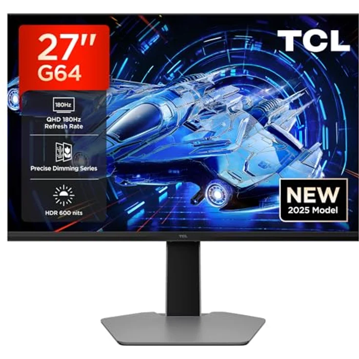TCL Gaming Monitor 27G64, 27 Zoll QD-Mini-LED, QHD 2560x1440, 180Hz, 1ms GTG, HDR 600 nits, AMD FreeSync, G-Sync-kompatibel – Bild 1