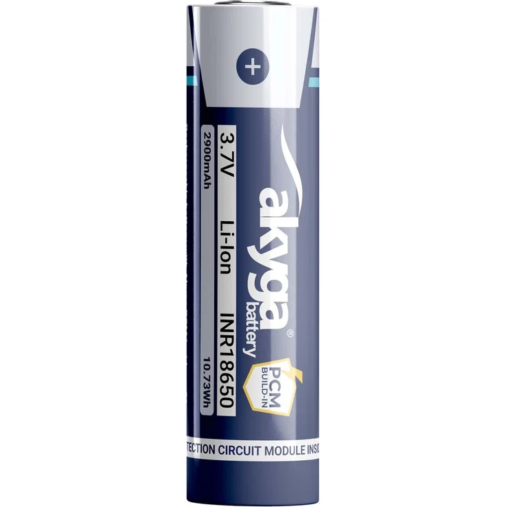Akyga Li-Ion Akku INR18650 AKY2455, 3.7V / 2900mAh mit PCM-Schutz, zylindrisch