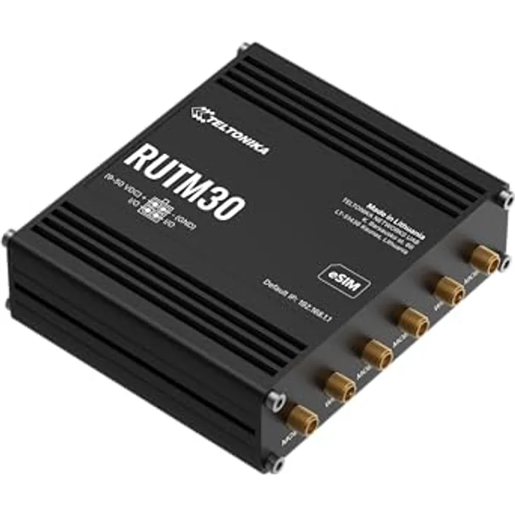 Teltonika RUTM30, 5G Router mit Dual-Band WLAN und 4 x 5G Antennen, Schwarz