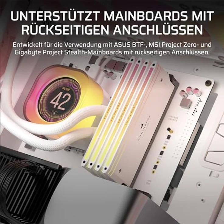 Corsair iCUE LINK 5000T LX RGB Mid-Tower ATX PC-Gehäuse - Aurora RGB-Lichtstreifen, LX120 RGB-Lüfter, Geräumiges Interieur - Weiß – Bild 5