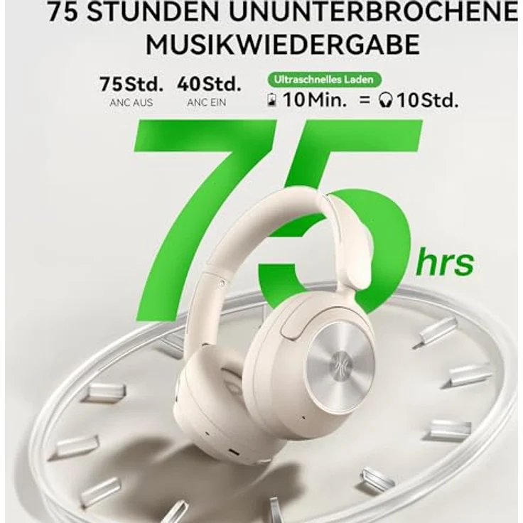 OneOdio Focus A6, Hybrid Active Noise Cancelling Over-Ear Kopfhörer mit 75h Spielzeit, LDAC Hi-Res Sound, Bluetooth 6.0, App-Steuerung und Dual-Mikrofon für klare Gespräche – Bild 4
