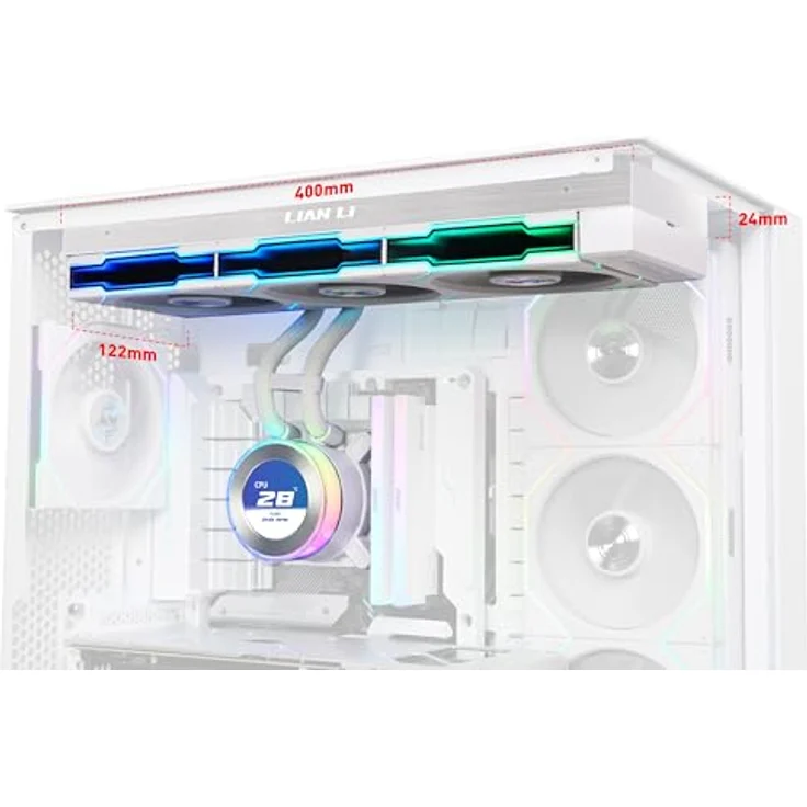 Lian-Li Hydroshift II LCD-C 360TL ARGB, CPU Wasserkühler mit RGB-Beleuchtung, Weiss, 120 mm Lüfter – Bild 3