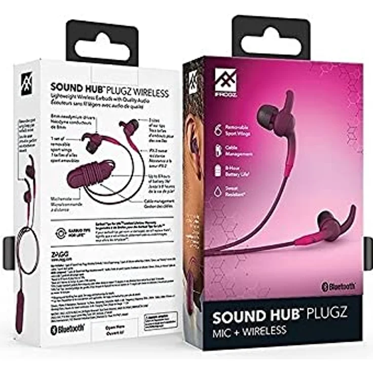 iFrogz Kabelloser Sound Hub 'Plugz' und Ohrhörersystem, Violett - Pink – Bild 7