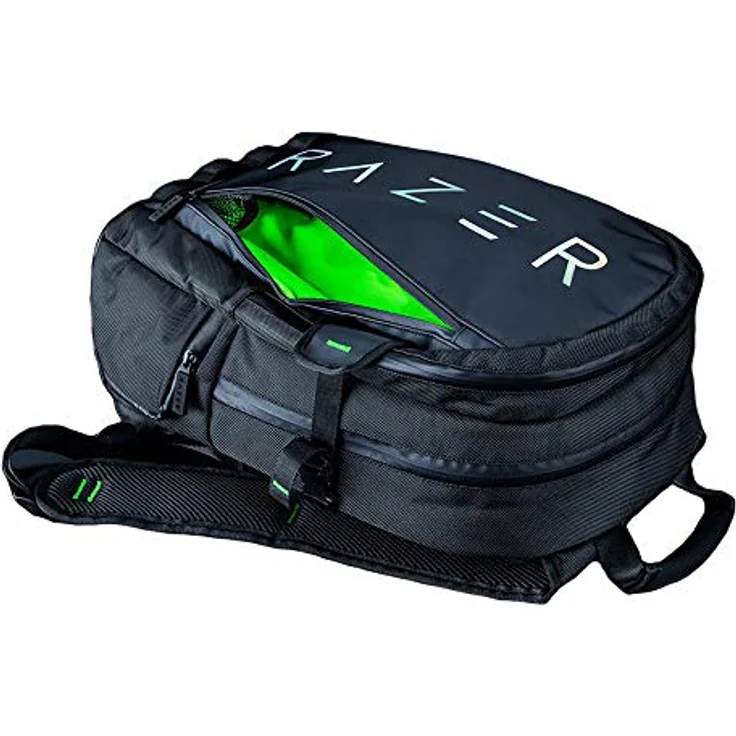 Razer Rogue V3 Backpack (15.6") - Kompakter Reise Rucksack (Fach für Laptop bis 15 Zoll, Abriebfest, Außenhülle aus Polyester) Schwarz/Chroma – Bild 5