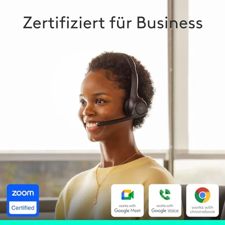 Logitech Zone 305 for Business, kabelloses Bluetooth-Headset mit Mikrofon, für Google Meet, Google Voice, Zoom, kompatibel mit Windows, Mac, Chrome, Linux, iOS, iPadOS, Android - Schwarz - Zertifiziert für Business, Geräuschunterdrückung, lange Akkulaufzeit – Bild 2