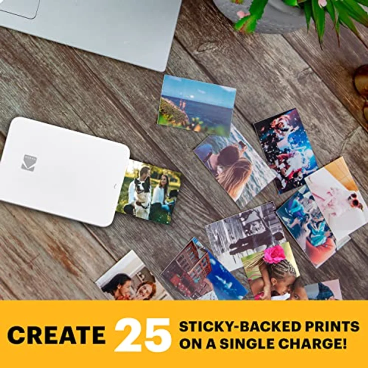 KODAK Step Slim Sofort-Smartphone-Fotodrucker, tragbarer Zink-Fotodrucker für iOS- & Android-Geräte, 2x3” Klebefotos, Bluetooth, Weiß – Bild 5
