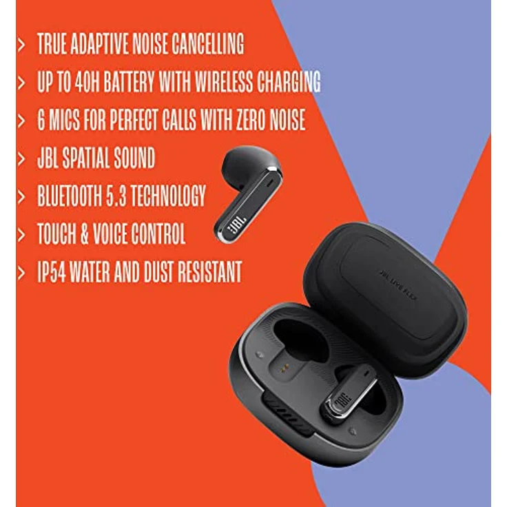 JBL Live Flex – In-Ear-Bluetooth-Kopfhörer mit 40 Stunden Akkulaufzeit – Geräuschunterdrückung und wasserdicht – Schwarz – Bild 5