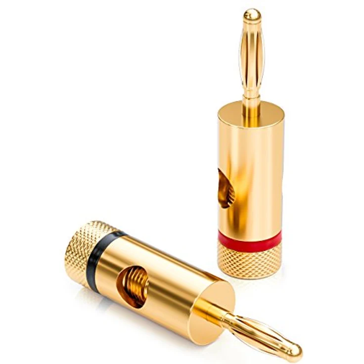 deleyCON 8x Bananenstecker Vergoldet und Schraubbar für Kabel Boxen Verstärker AV-Receiver Endstufen Hifi Stereoanlagen – Bild 5