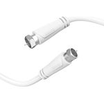 TV-Antennenkabel SAT-Kabel 3m mit F-Stecker auf F-Stecker (90 dB Satellitenkabel doppelt geschirmt, Koaxialkabel 75 Ohm, SAT-Anschlusskabel für HDTV, Radio, DVB-T, DVB-S, DVB-C) weiß