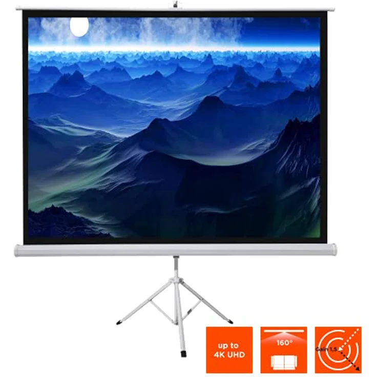 Celexon ivolum Stativleinwand 200 x 200cm,Leinwand Format 1:1, Heimkino Leinwand, Beamerleinwand,3D – Bild 5