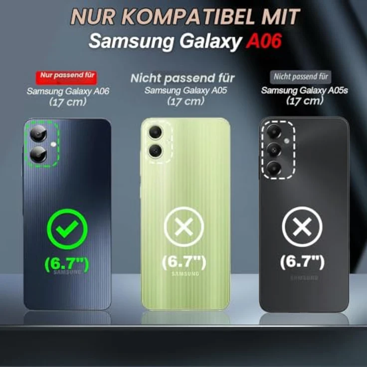 LeYi Kamera Schutz Handyhülle für Samsung Galaxy A06, Militärschutz mit Ringhalterung und 2 Hartglas Schutzglas, Blau – Bild 2